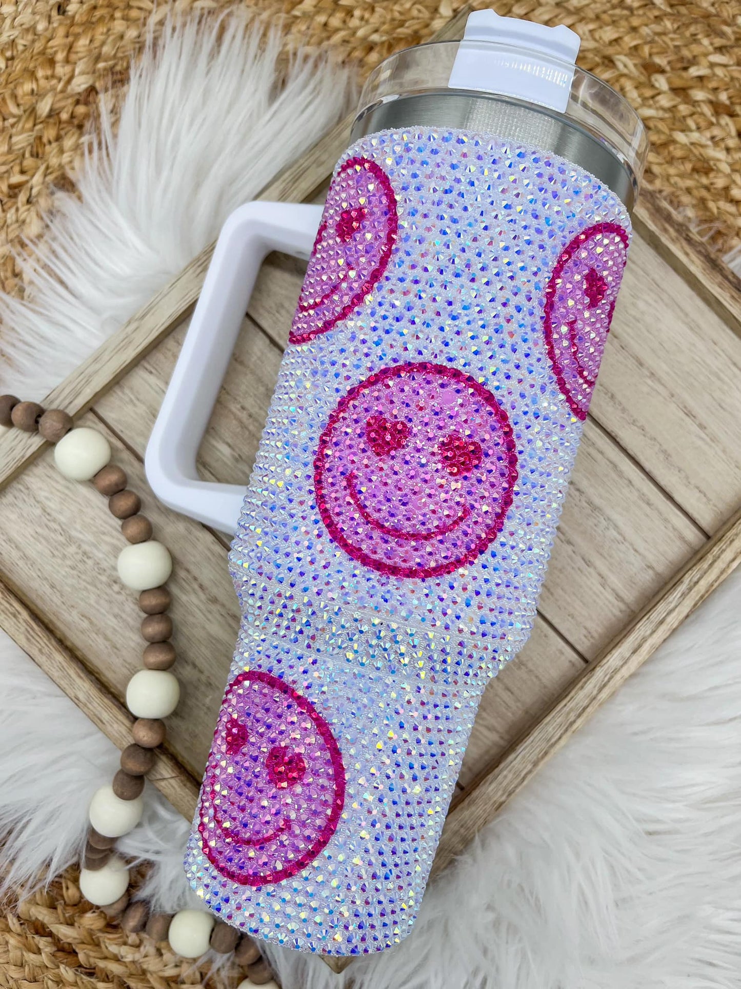 Smiley heart rhinestone tumblers