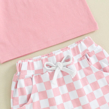 Checkered Pocket and Short Set