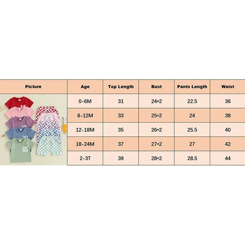 Checkered Pocket and Short Set