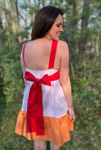 The Rowan Tiered Tie-Back Bow Dress