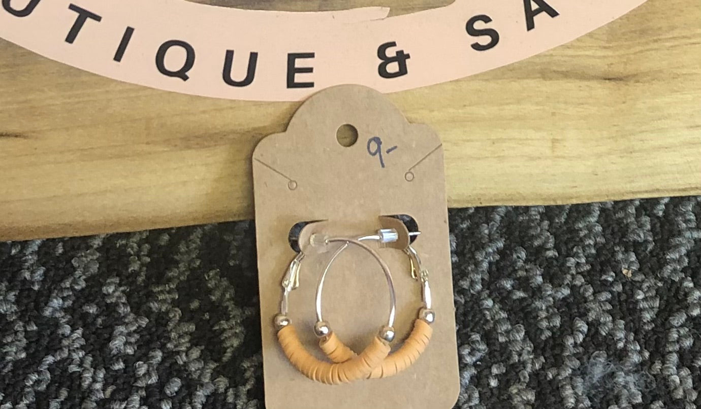 Tan small hoop earrings